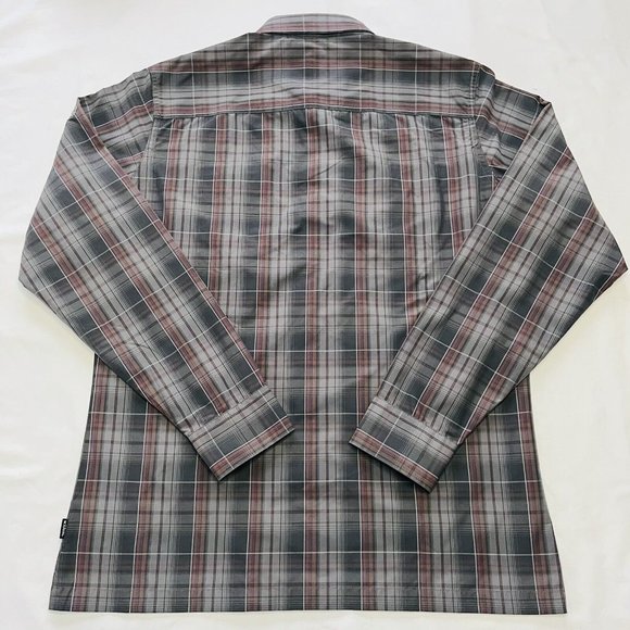 Kuhl Shirt Mens Medium Gray Plaid Flannel Long Sleeve Button Up Chest Pocket - Picture 2 of 14